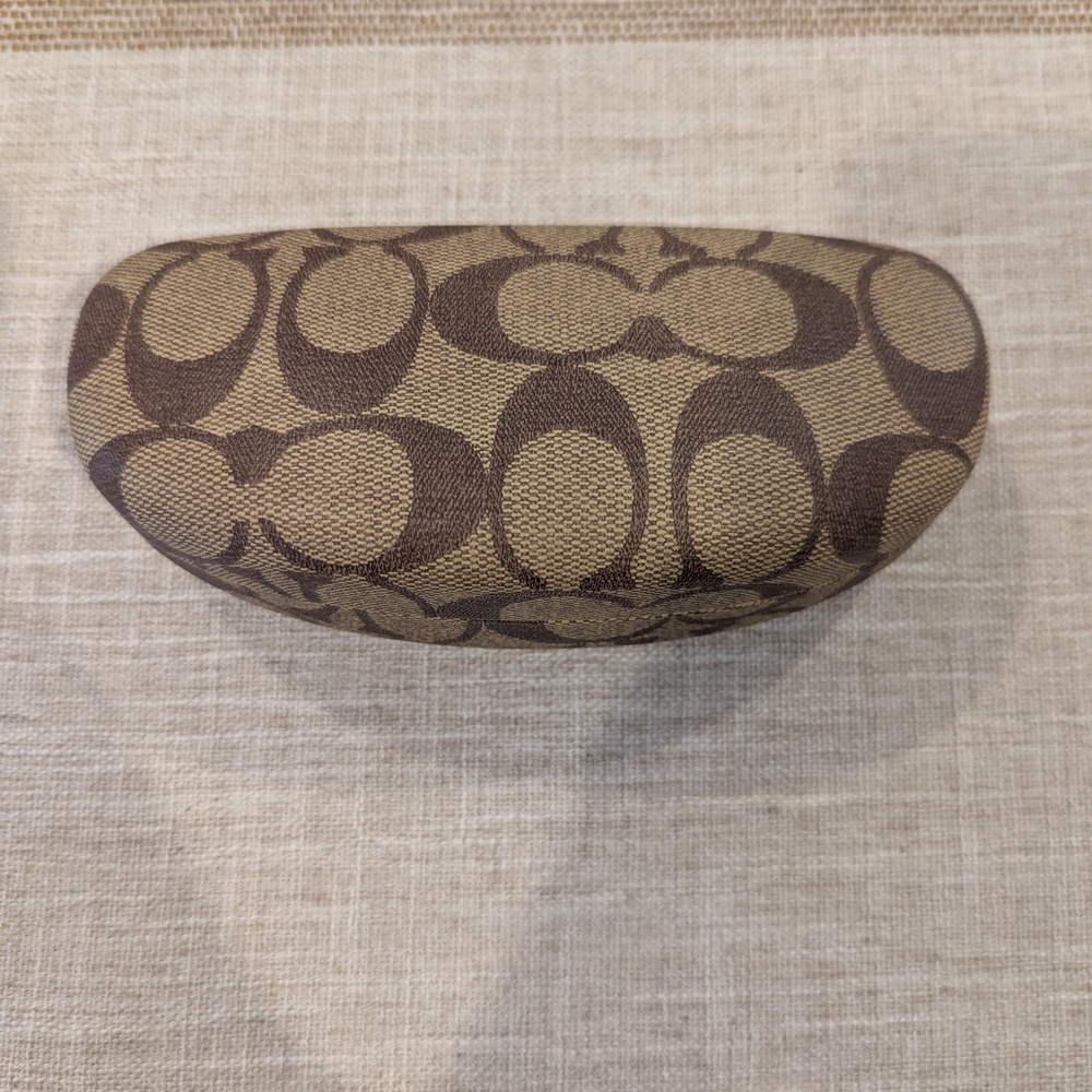 Coach | Clamshell Brown Patterned Eyewear Case